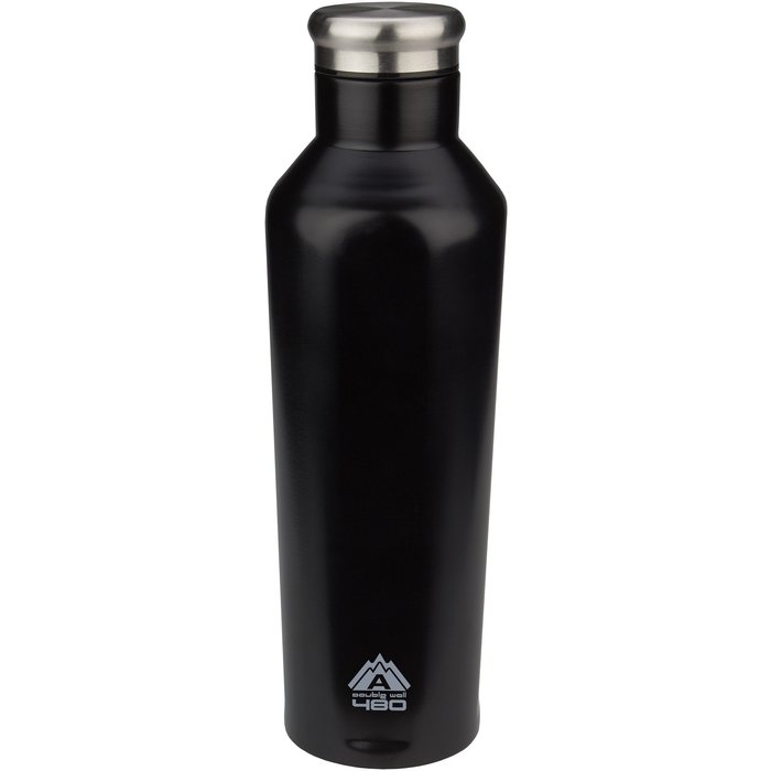 Abbey Camp® Abbey Camp® - Doppelwandige Trinkflasche  • GODAFOSS • 0.48 L • Schwarz/Silber