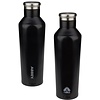 Abbey Camp® Drinking bottle double -walled • GODAFOSS • 0.48 L • Black/Silver