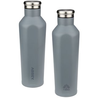 Abbey Camp® Drinking bottle double -walled • GODAFOSS • 0.48 L • Gray/Silver