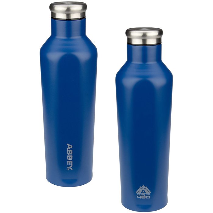 Abbey Camp® Abbey Camp® - Drinking bottle double -walled • GODAFOSS • 0.48 L • Blue/Silver