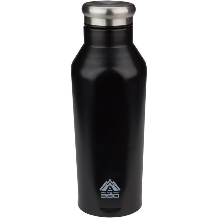 Abbey Camp® Abbey Camp® - Drinkfles Dubbelwandig • GODAFOSS • 0.35 L • Zwart/Zilver