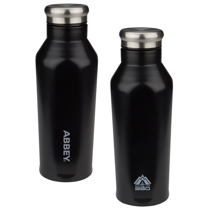 Abbey Camp® Abbey Camp® - Drinking bottle double -walled • GODAFOSS • 0.35 L • Black/Silver