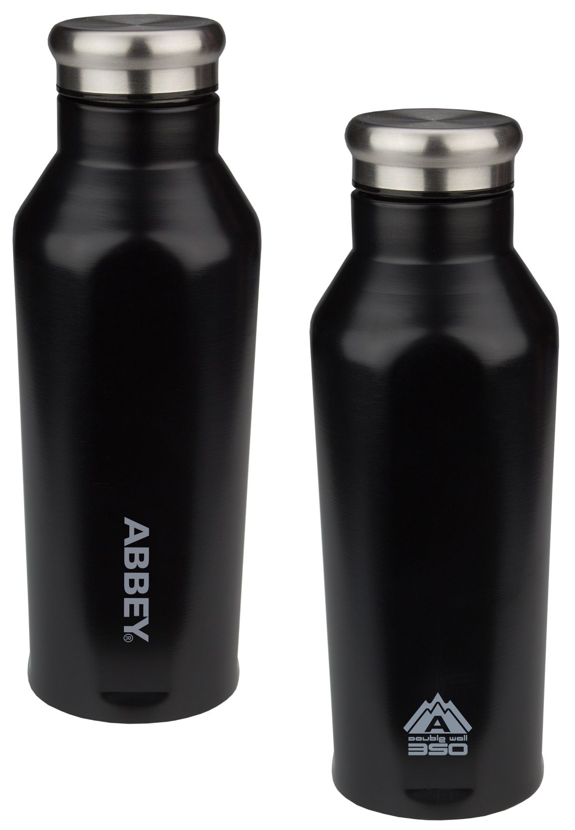 Abbey Camp® Abbey Camp® - Drinkfles Dubbelwandig - Godafoss - 0.35 L - Zwart
