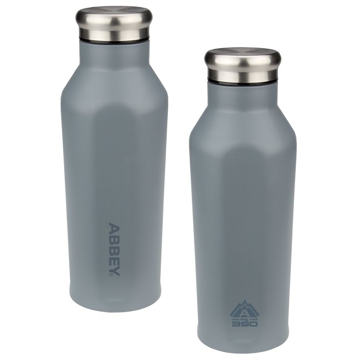 Abbey Camp® Abbey Camp® - Doppelwandige Trinkflasche • GODAFOSS • 0.35 L • Grau/Silber