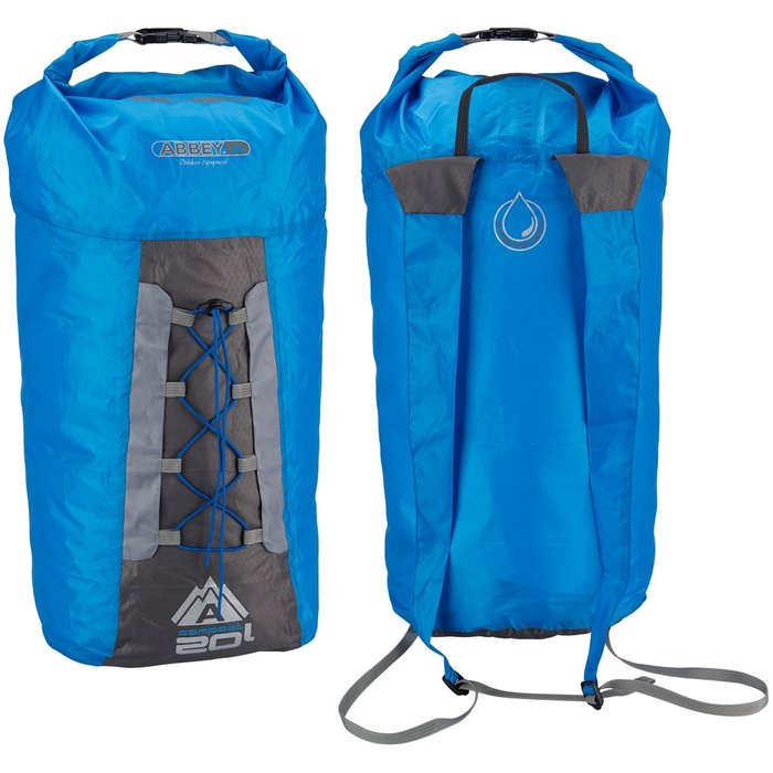 Abbey Camp® Abbey Camp® - Kompakter Rucksack All Wetter • BAG IN A SAC 20L • Blau/Anthrazit
