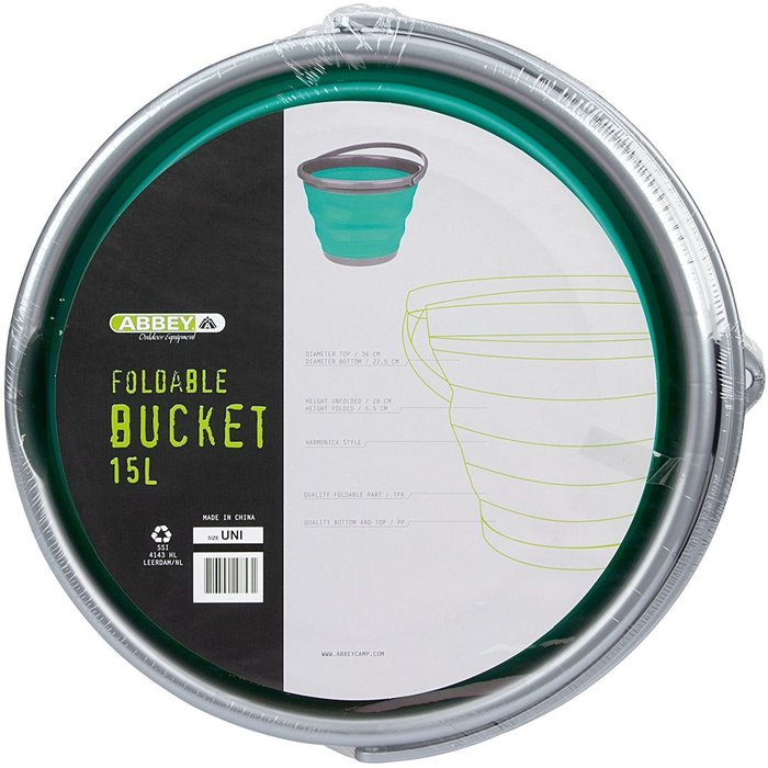 Abbey Camp® Abbey Camp® - Bucket Foldable 15 Liter • HALLSTATT-015 • Green/Grey