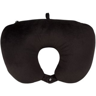 Abbey Camp® Travel Neck Pillow • 2-in-1 • ADELAIDE-201 • Black