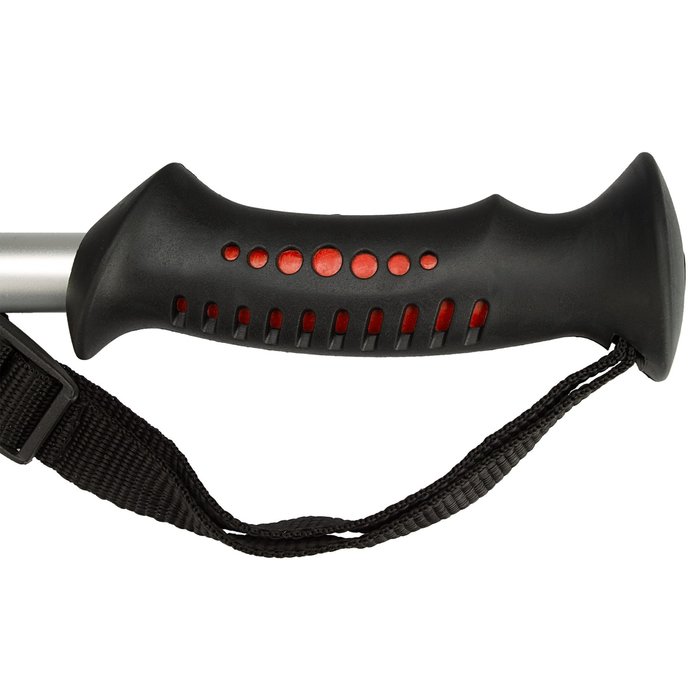 Abbey Camp® Abbey Camp® - Wandelstok Telescopisch Verstelbaar • INNSBRUCK-135 • Zilver/Rood