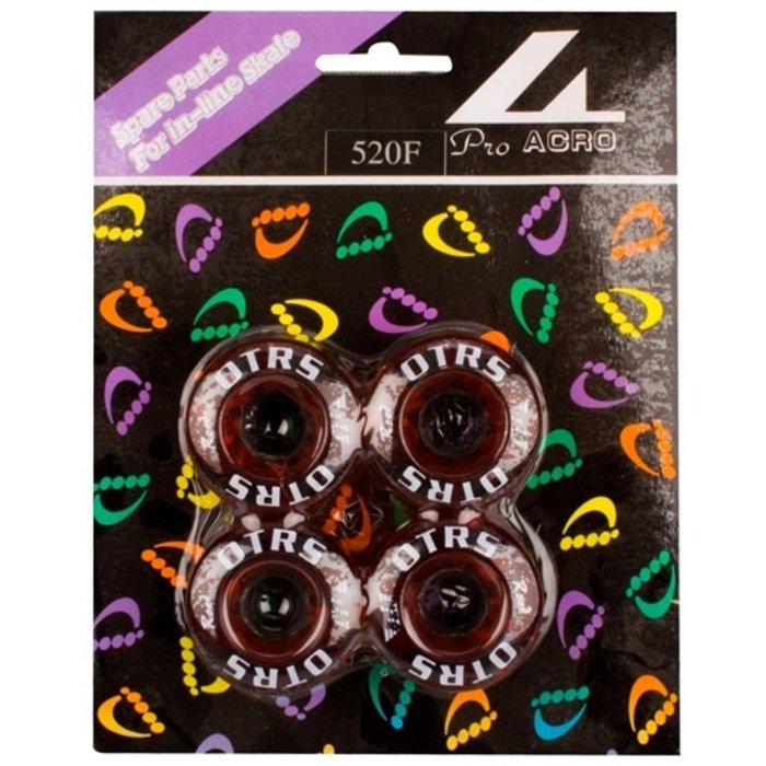 Räder für Rollschuhe • 5,80 cm • Set von 4 • Transparent/Rot