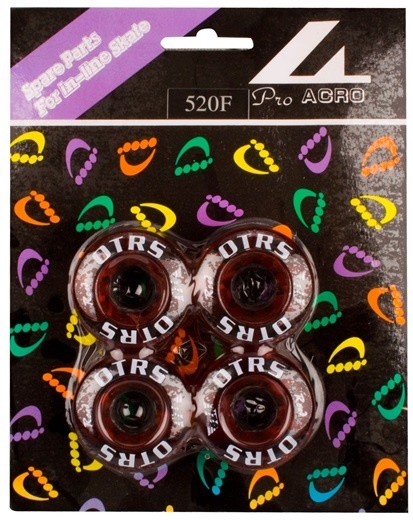 Wheels for roller skates • 5.80 cm • Set of 4 • Transparent/Red