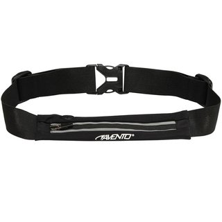 Avento® Sportgürtel mit Staufach • BASIC BLACK • Schwarz/Silber
