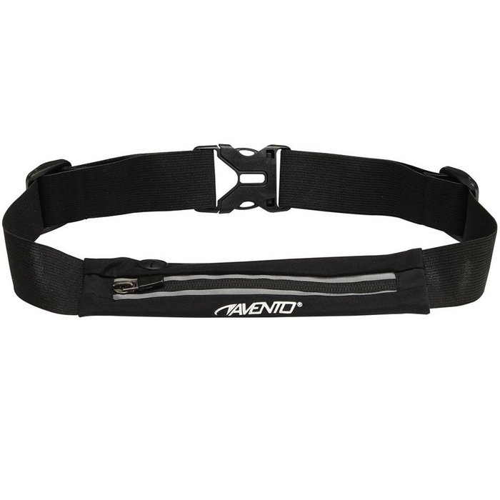 Avento® Avento® - Ceinture de sport avec un sac élastique • BASIC BLACK • Noir/Argent
