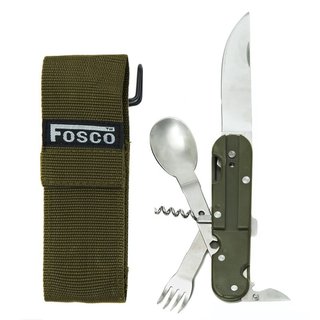 Fosco Industries Besteck faltbar+Korkenzieher - Grün