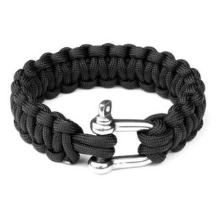 101 INC Paracord Armband - Iron Buckle - K2020 - Zwart - 9 inch