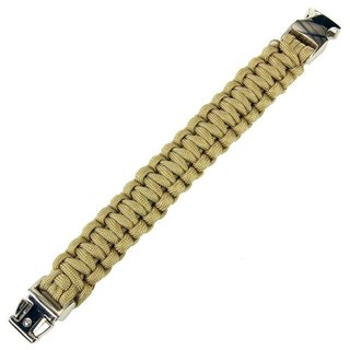 101 INC Paracord-Armband - Silber Schnalle - K2139 - Coyote - 8 Zoll