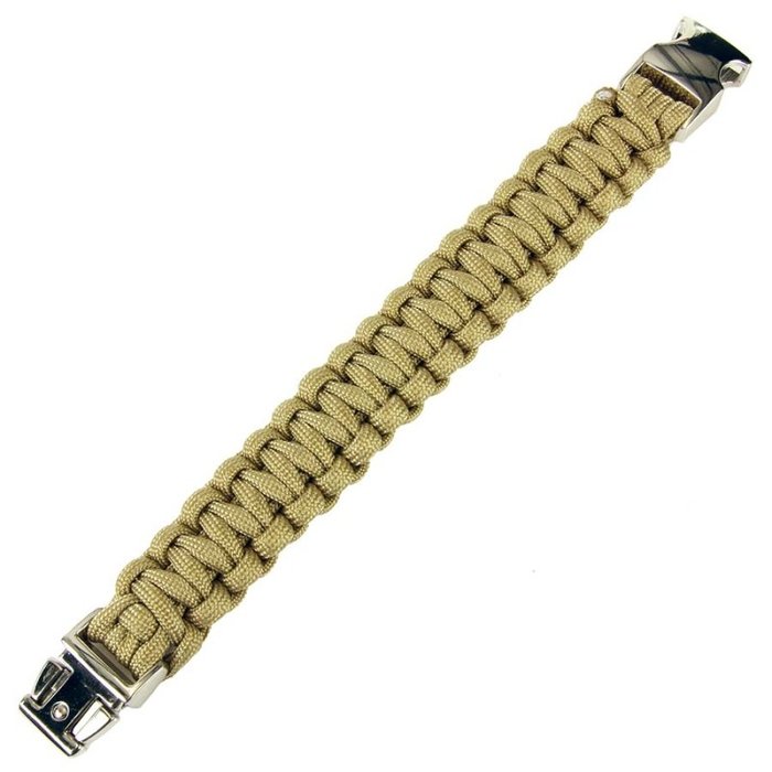101 INC 101 INC - Paracord Bracelet - Silver Buckle - K2139 - Coyote - 8 inches.