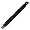101 INC Bracelet de paracorde - boucle argentée - K2139 - noir - 9 pouces