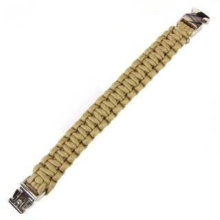 101 INC Bracelet de paracorde - boucle argentée - K2139 - Coyote - 9 pouces