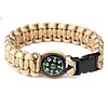 101 INC Paracord Armband met Kompas - K2023 - Khaki - 9 inch