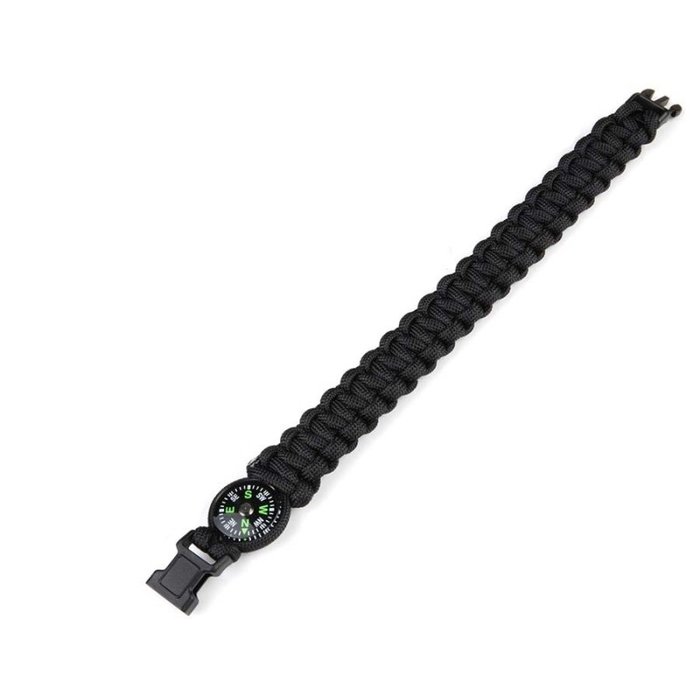 101 INC 101 INC - Paracord Bracelet with Compass K2023 - 8 inches - Black