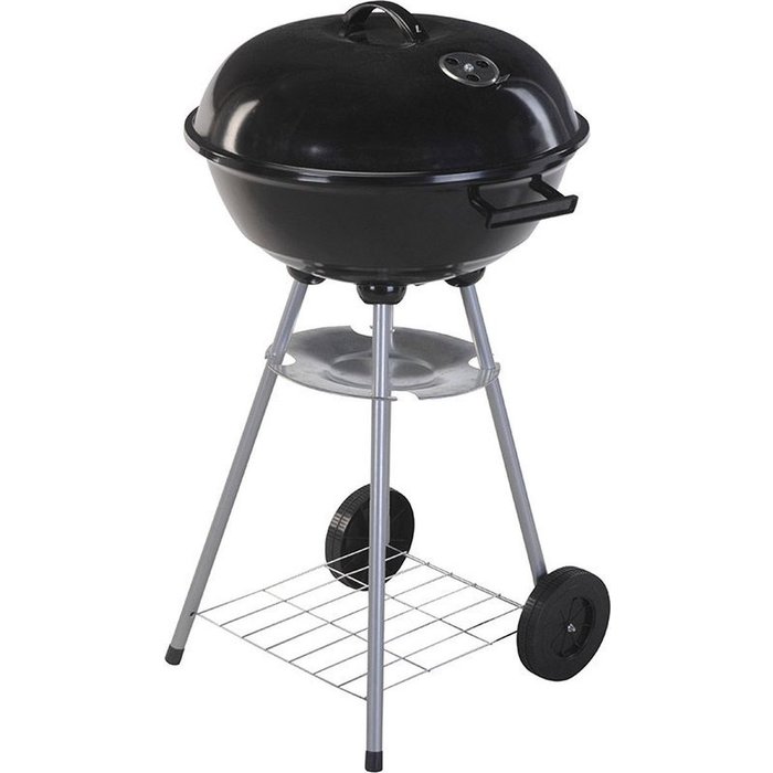 BBQ Barbecue de balle de progarden sur les roues - noir - 46x82cm