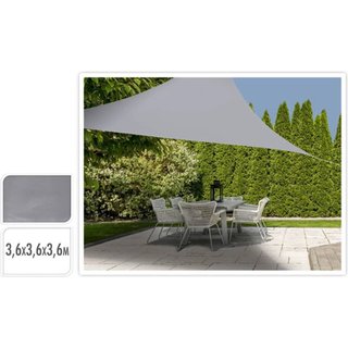 Triangle de tissu d'ombre - Protection UV UPF 50+ - 3.6x3.6x3,6m - Gris clair