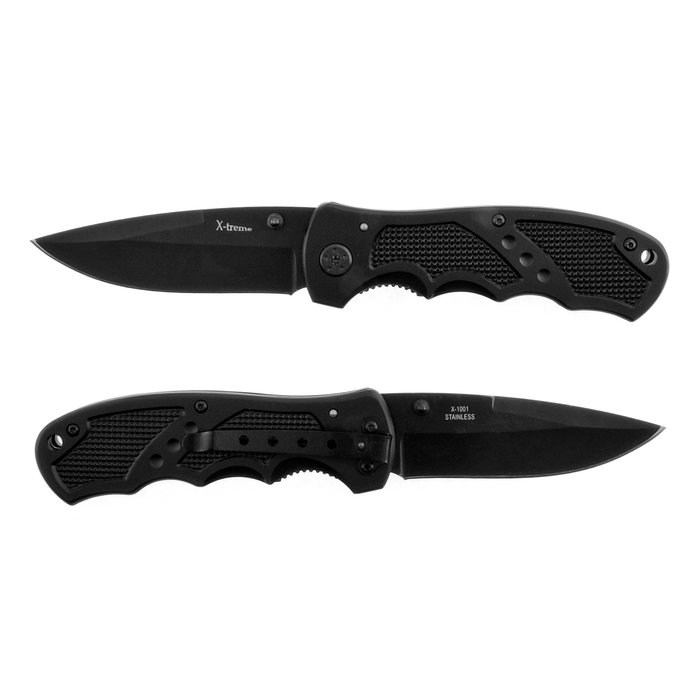 X-Treme X-Treme - Couteau à une main - Black Alu - Fingergrip PE
