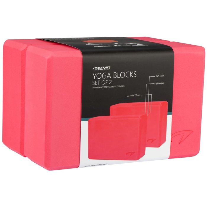 Avento® Avento® -Yoga -Block Set von 2 • FOAM • Rosa