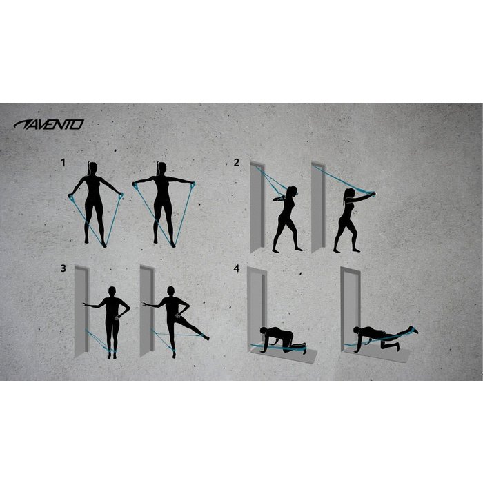 Avento® Avento® - Jeu de bandes de résistance • TUBE TRAINER • Noir/Gris