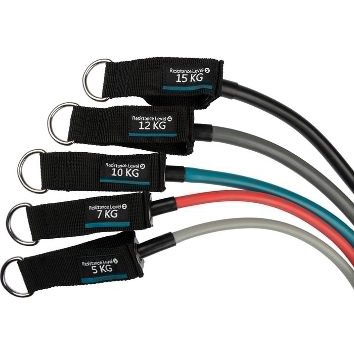 Avento® Avento® - Weerstandsbanden Set • TUBE TRAINER • Zwart/Grijs