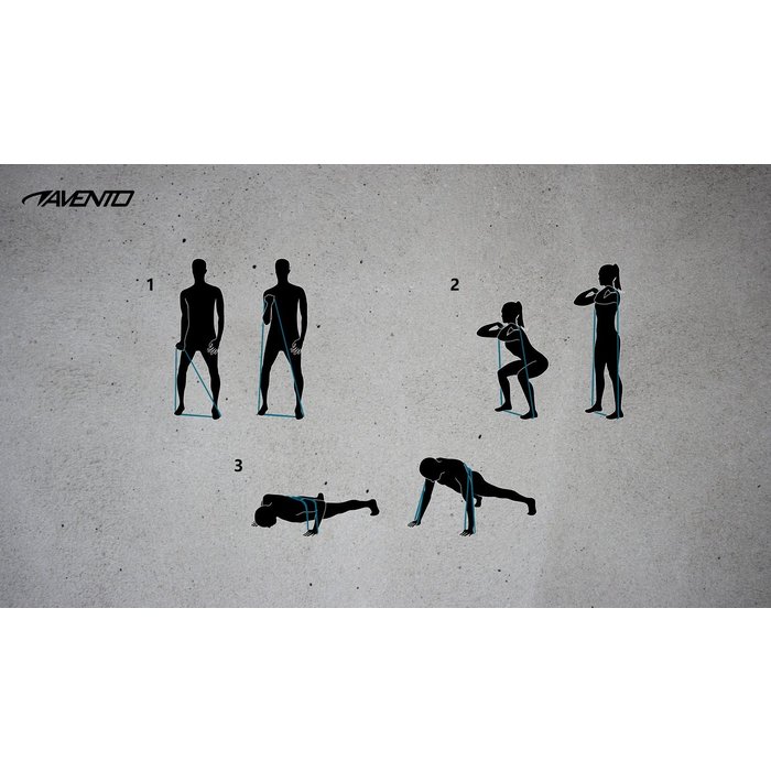 Avento® Avento® - Fitness Powerband Latex • LIGHT • Blau/Grau