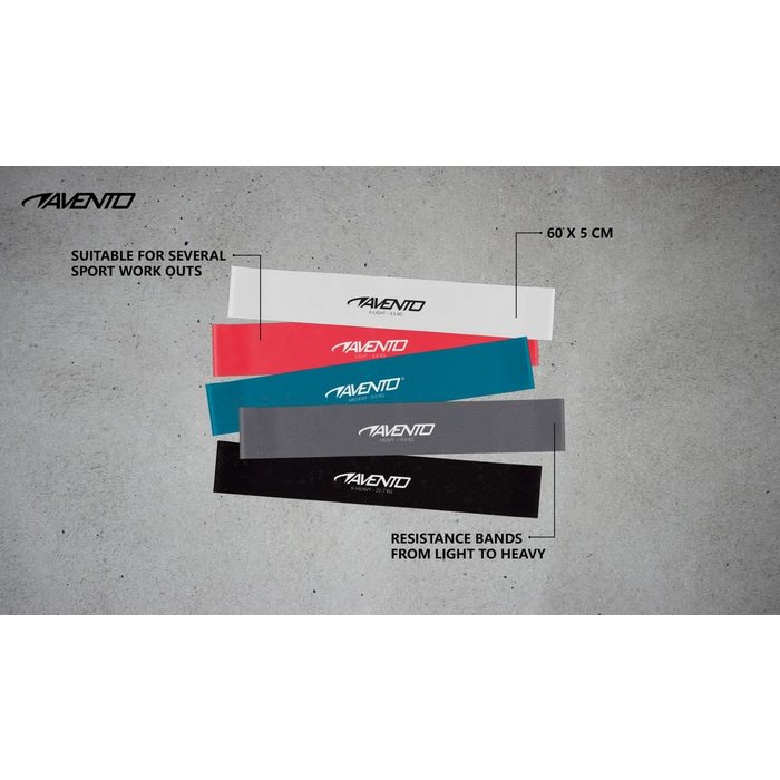 Avento® Avento® - Jeu de bandes de résistance Latex • 5 Niveaux • Multi