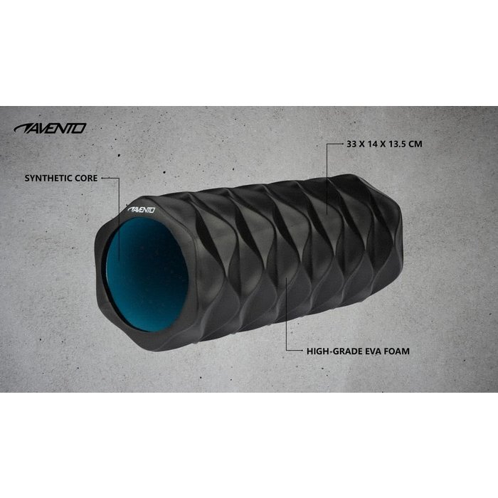 Avento® Avento® - Massage Roller Foam • WAVE • Zwart/Blauw