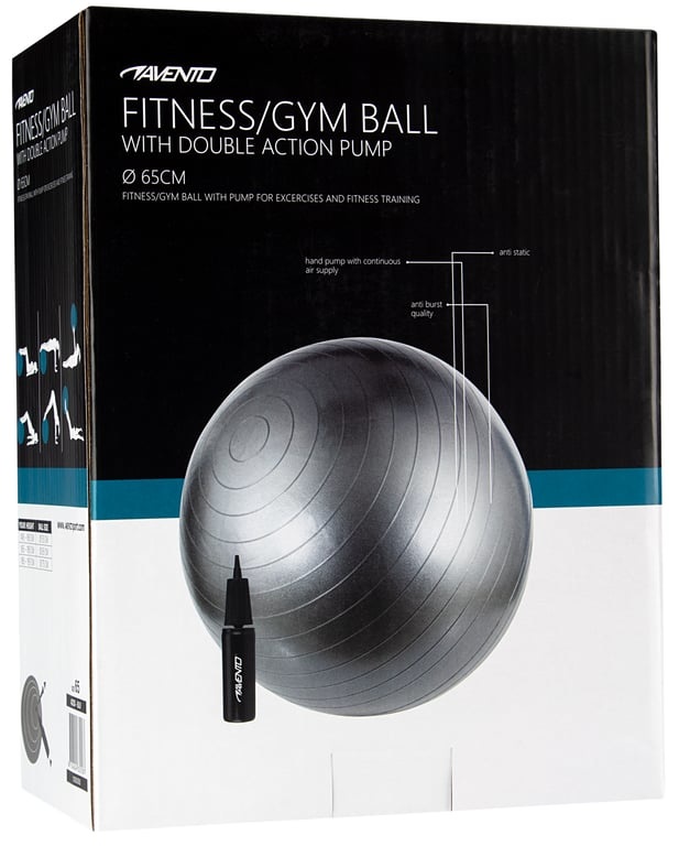 Avento® Avento® - Fitness/Gymball + Pump • Ø 65CM • Silver