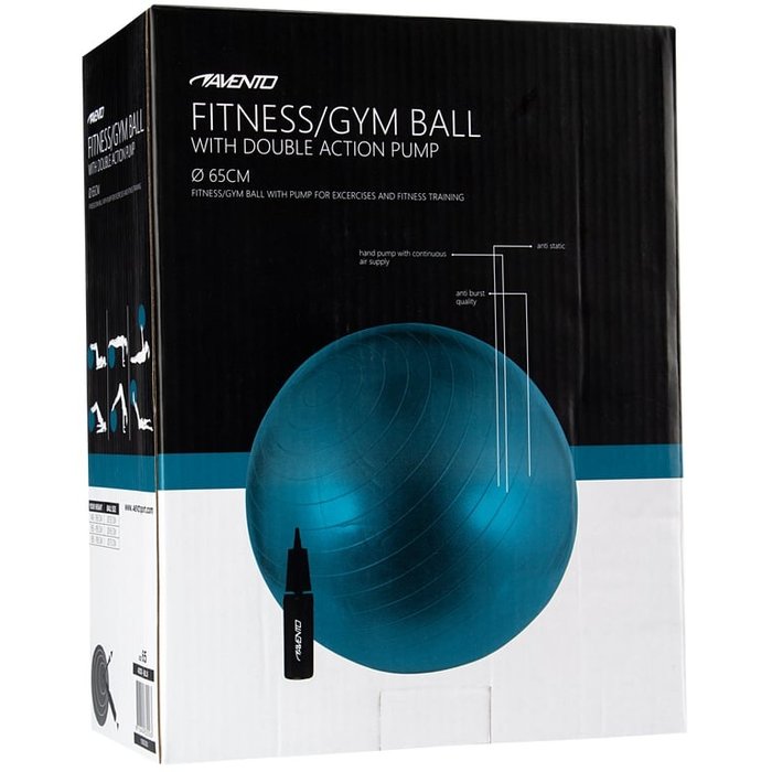 Avento® Avento® - Fitness / Gymball + Pompe • Ø 65CM • Bleu