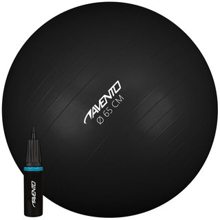 Avento® Fitness/Gymball + Pumpe  • Ø 65CM • Schwarz
