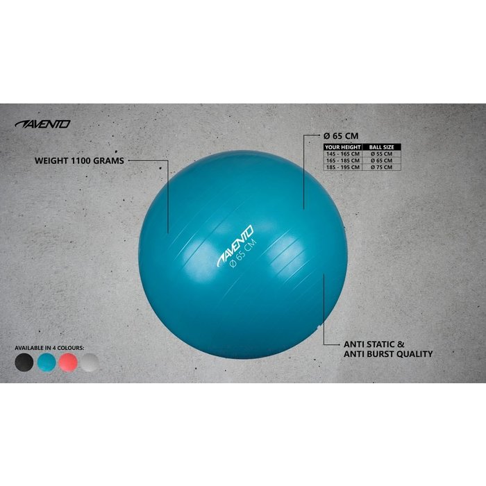 Avento® Avento® - Fitness/Gymball • Ø 65 CM • Schwarz