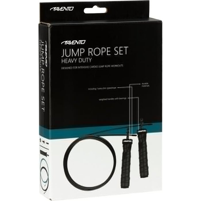 Avento® Avento® - Springseil-Set • HEAVY DUTY • Schwarz/Blau