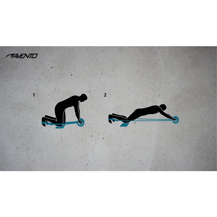 Avento® Avento® - Power Ab-Roller + Weerstandsbanden • HEAVY DUTY • Zwart/Blauw