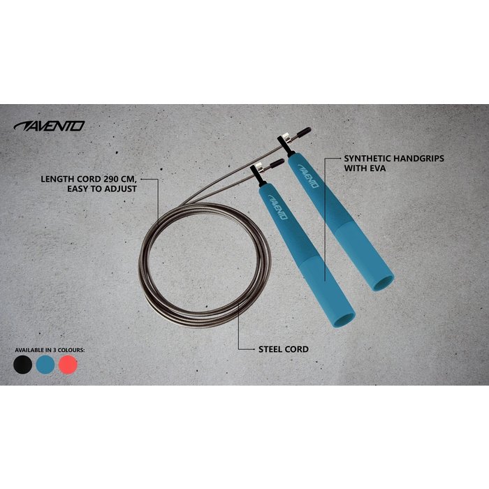 Avento® Avento® - Corde à sauter Acier • SPEED GRIP • Noir