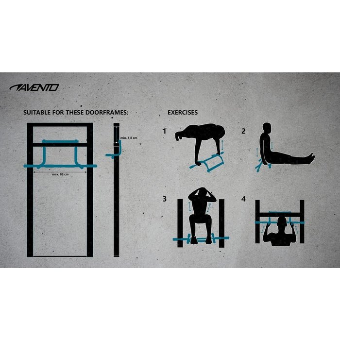 Avento® Avento® - Multi-Fitness Deurpost Trainer • Zwart