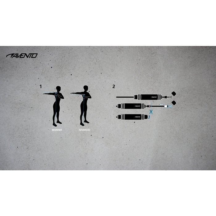 Avento® Avento® - Jumping rope • FOAM GRIP • Black/Blue