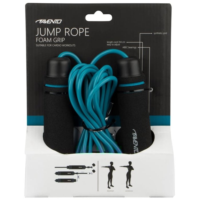 Avento® Avento® - Jumping rope • FOAM GRIP • Black/Blue