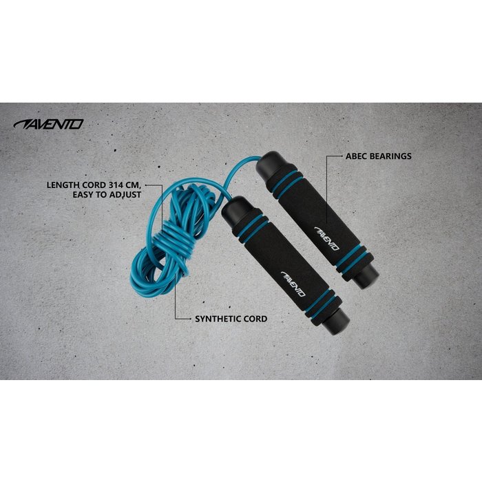 Avento® Avento® - Jumping rope • FOAM GRIP • Black/Blue