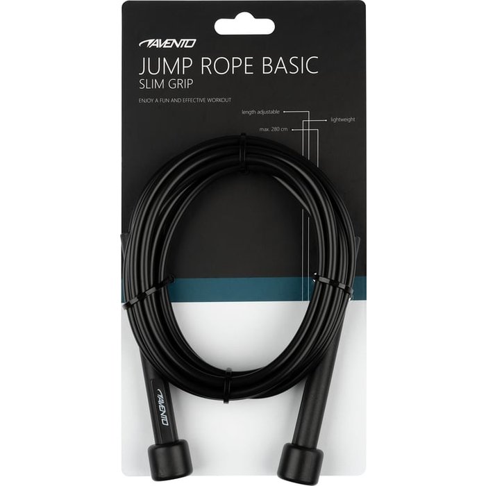 Avento® Avento® - Springtouw Basic • SLIM GRIP • Zwart