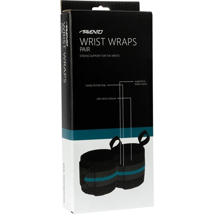 Avento® Avento® - Wrist Wraps • Pair • Black/Blue