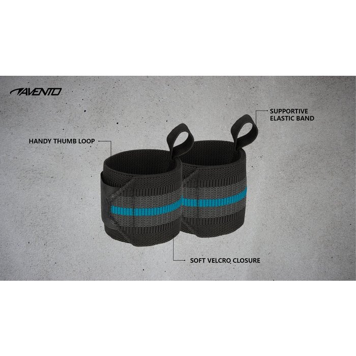 Avento® Avento® - Wrist Wraps • Pair • Black/Blue