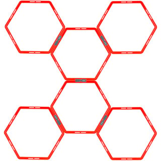 Avento® Trainingsrahmen Hexagon • 6 -Stück •  Fluor orange/Anthrazit