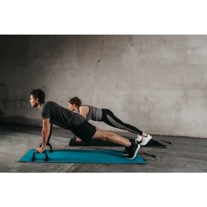 Avento® Avento® - Fitness Mat Print Neopreen • Bleu/Gris