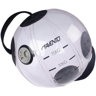 Avento® Sac à eau gonflable Multi-trainer • BALL 15 L /15 KG • Transparent/Noir